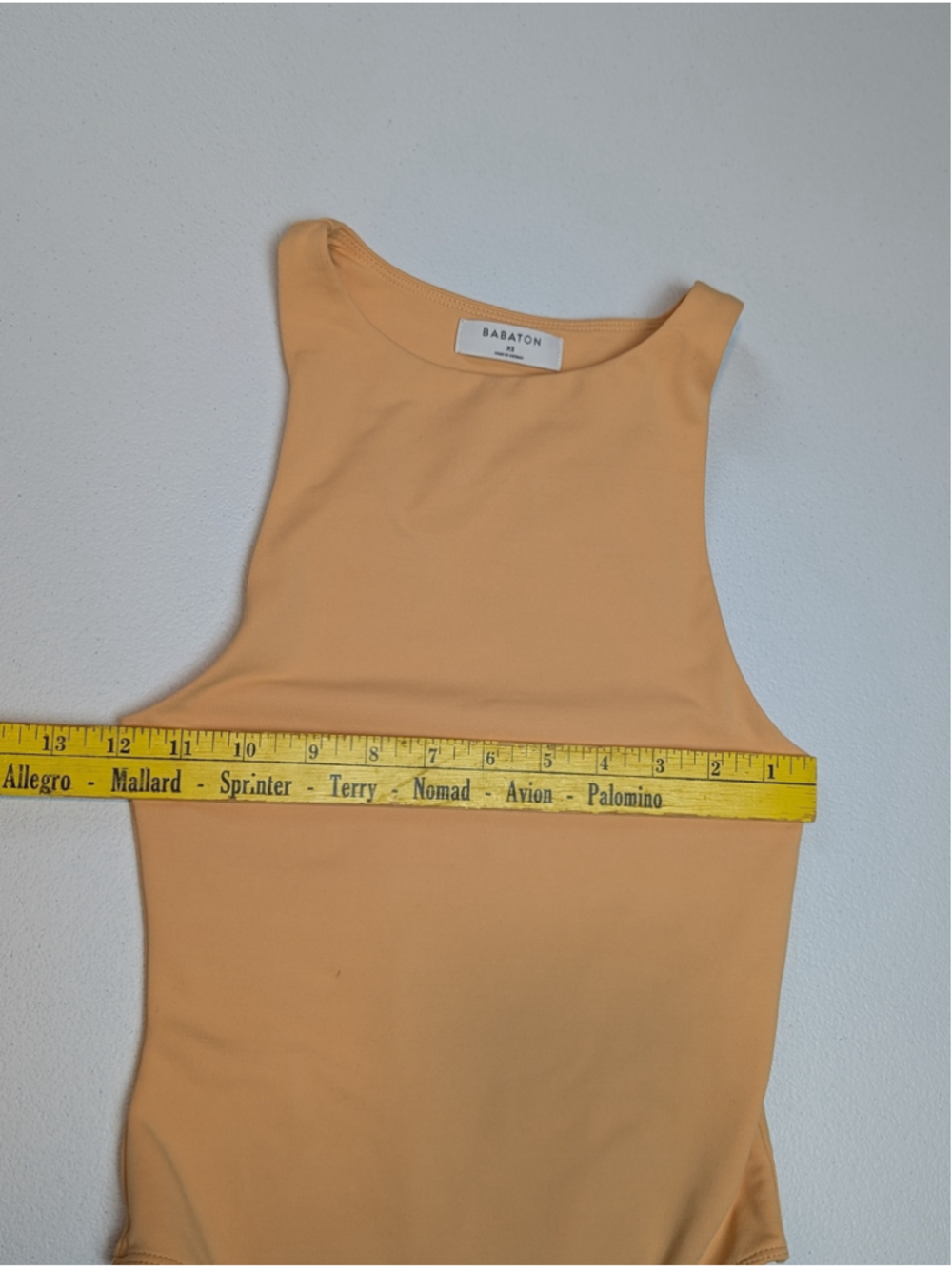 Women's Babaton Bodysuit XS Tangerine, Sleeveless High Neck - Picture 9 of 10